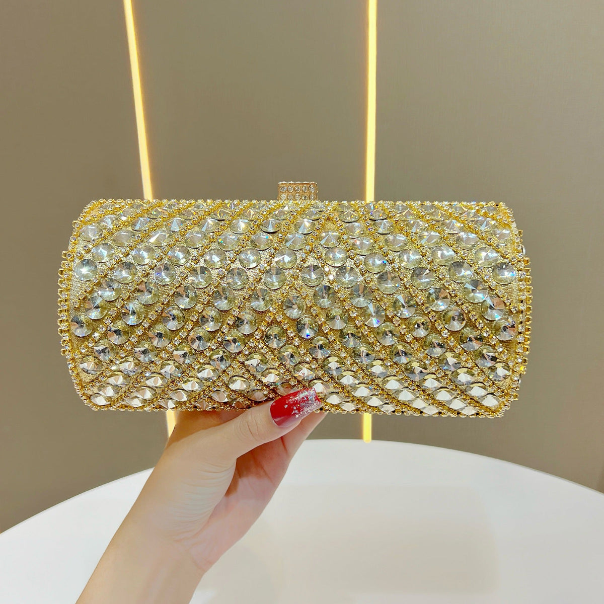 Sparkling Crystal-Studded Evening Clutch — product view 6
