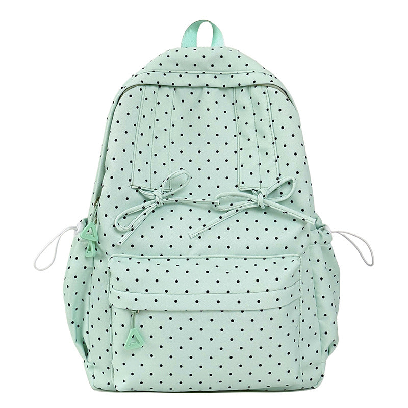Stylish Polka Dot Patterned School Backpack LoungeYard — product view 5