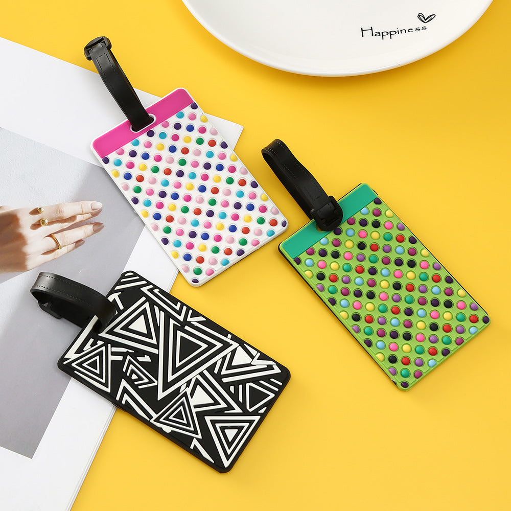Unisex Luggage Tag with Modern Geometric Design LoungeYard — product view 2