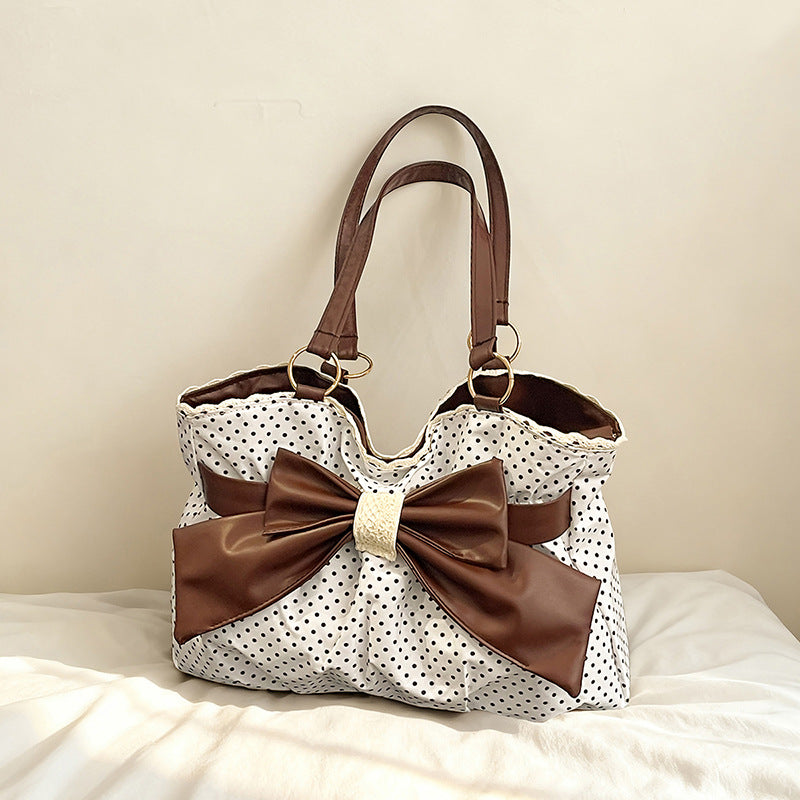 WoBow-Embellished Polka Dot Handbag LoungeYard — product view 1