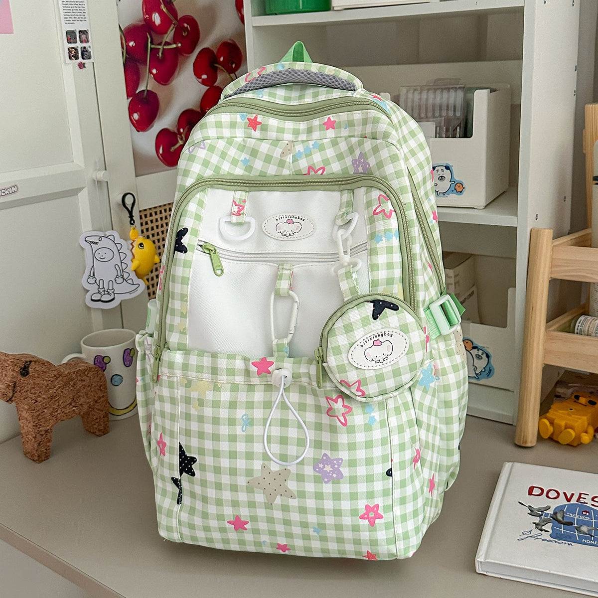 Cute Fun Patterned School Backpack LoungeYard — product view 6