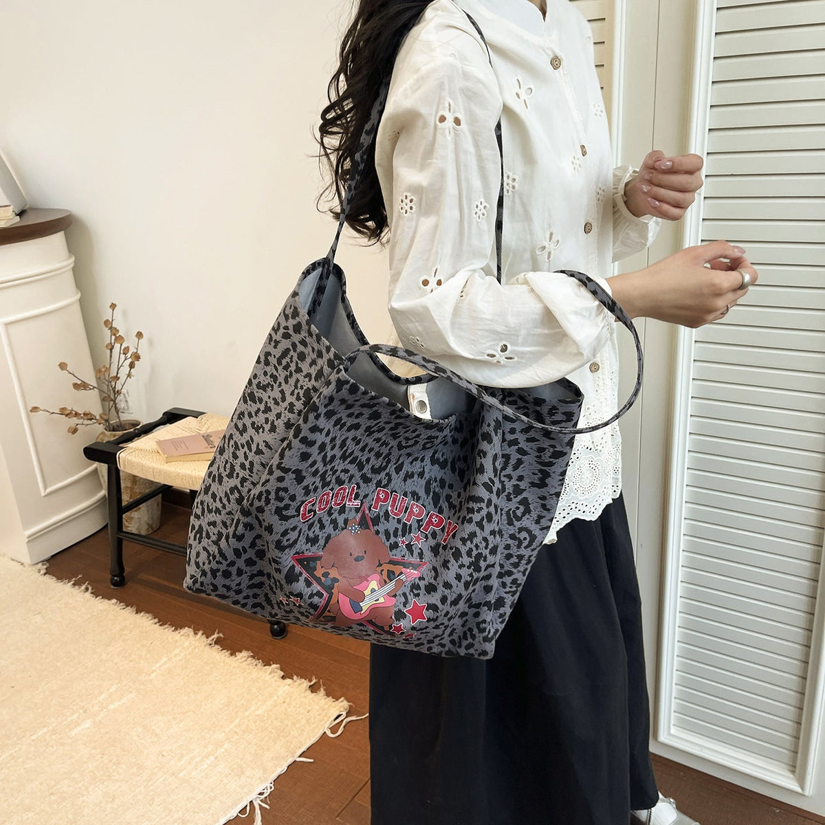 Playful Graphic Print Tote Bag — product view 3