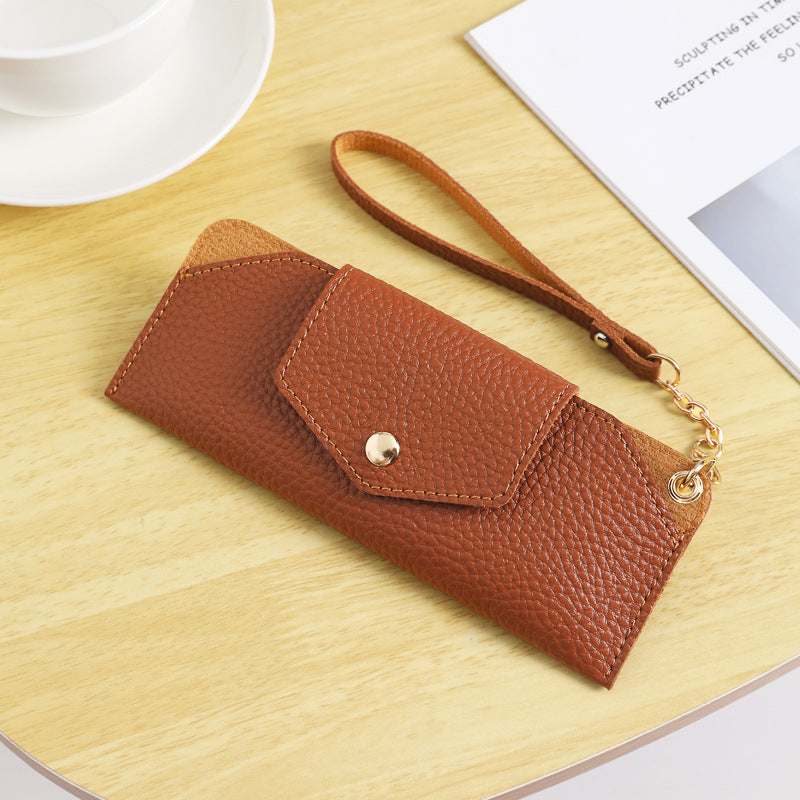 Elegant Textured Leather Clutch Pouch — product view 1