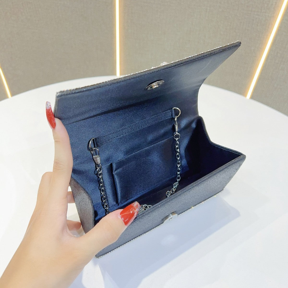 Rhinestone Embellished Evening Clutch — product view 3