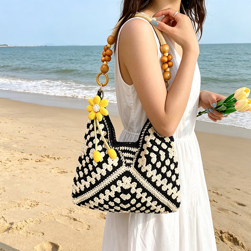 Crochet Decorative Tote Bag LoungeYard — product view 1