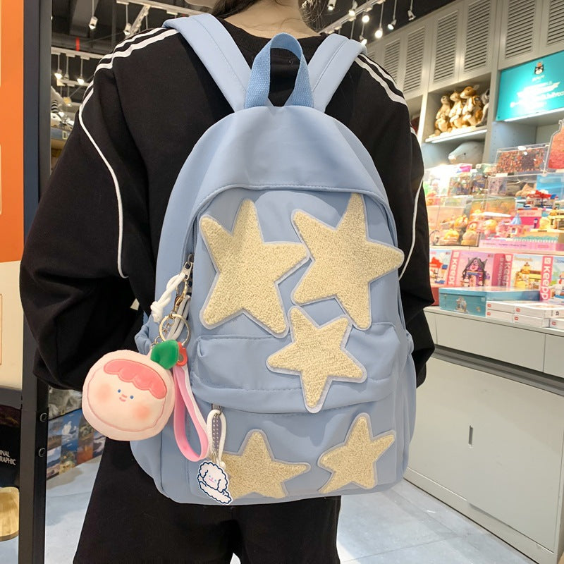 Star-Embellished Casual Backpack — product view 1