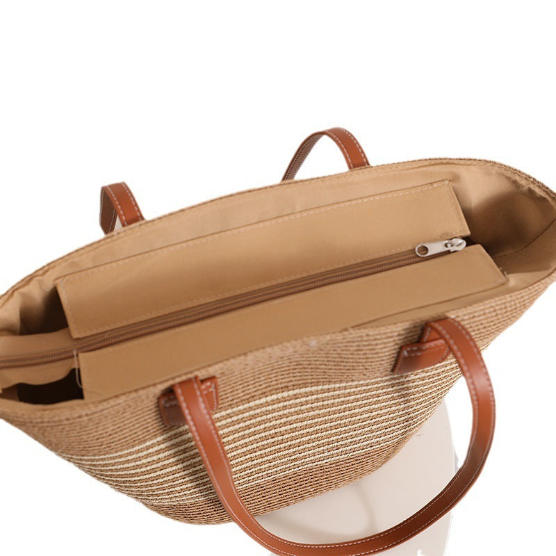Elegant Bast Shoulder Bag with Striped Design LoungeYard — product view 4