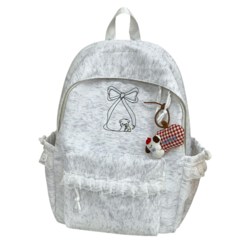 Decorative Lace-Trimmed Backpack LoungeYard — product view 5