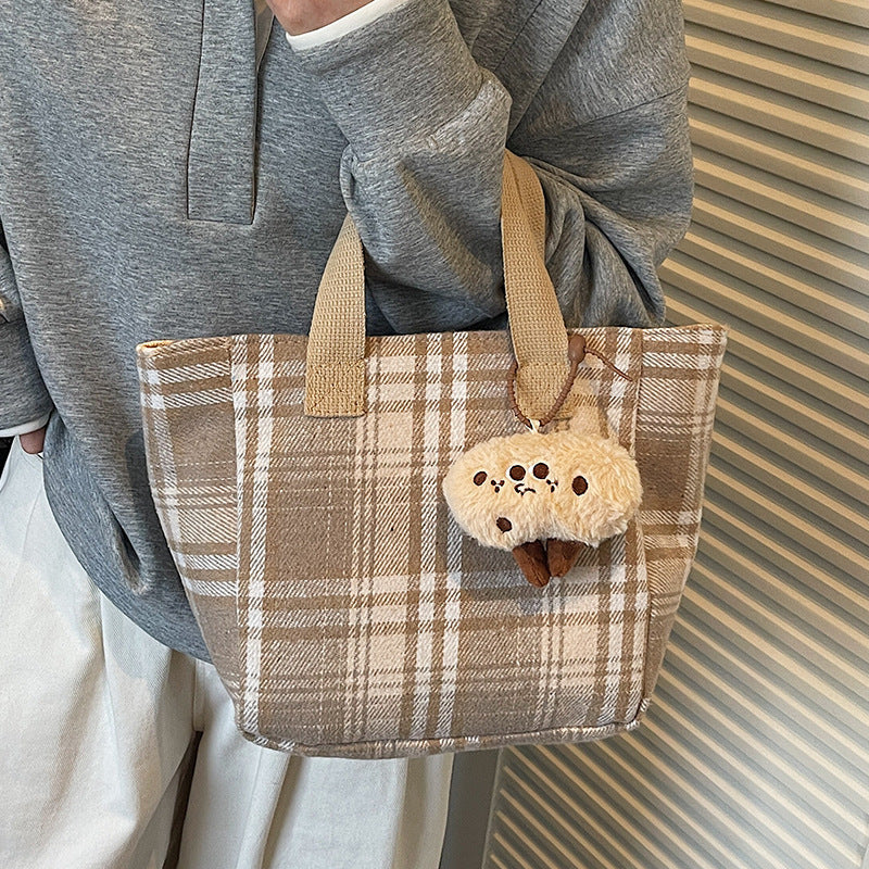 Casual Plaid Shopping Tote — product view 6