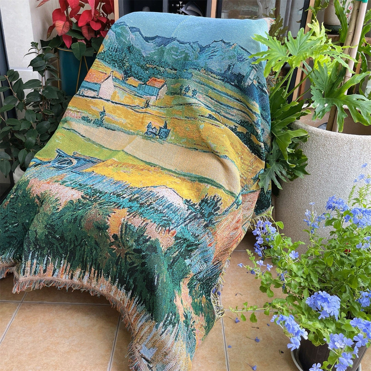 Artistic Landscape Pattern Throw Blanket — product view 6
