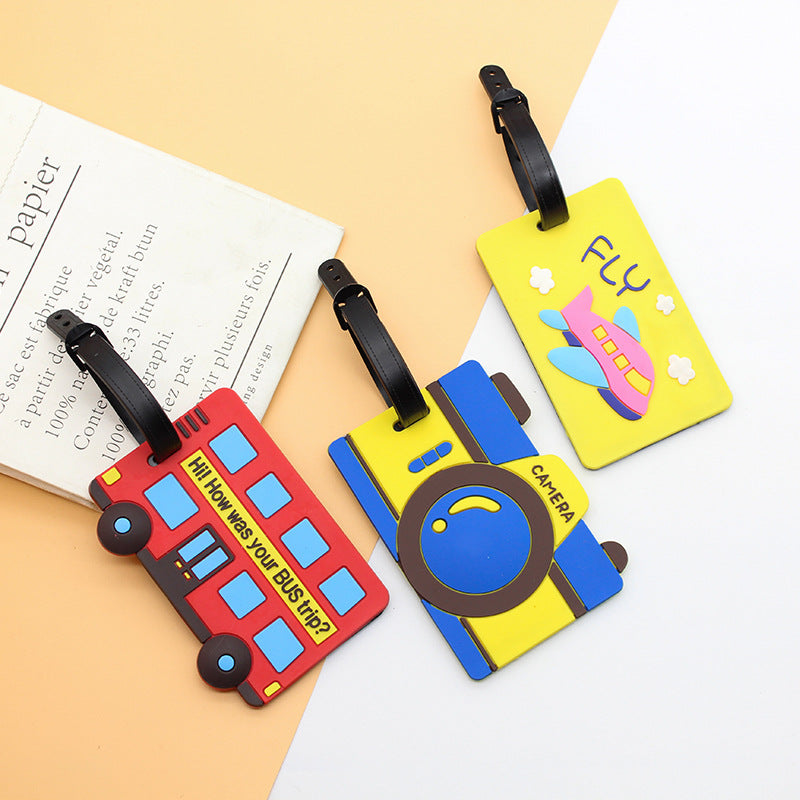 Unisex creative luggage tag in bus design LoungeYard — product view 2