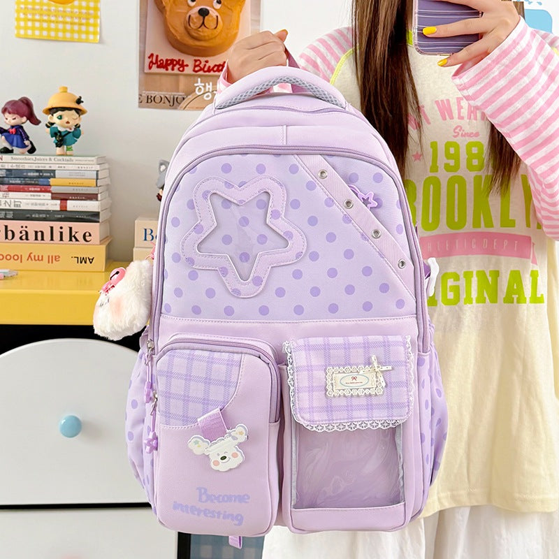 Cute Polka Dot Character Backpack LoungeYard — product view 3