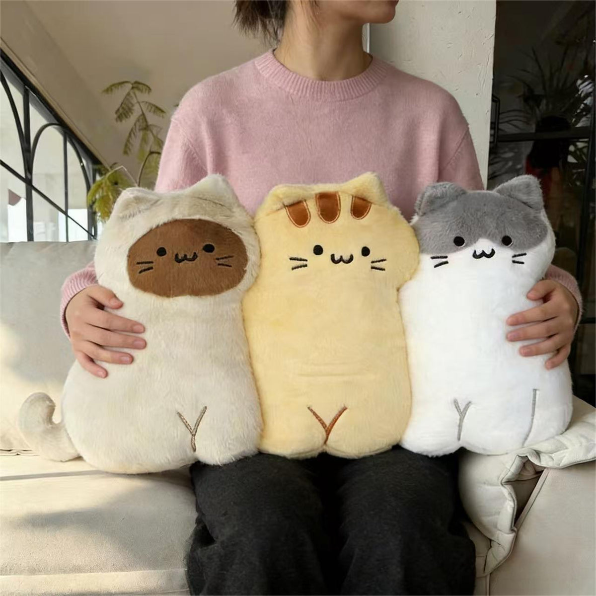 Plush decorative pillow in animal cartoon shape with extra soft filling and non-slip back — product view 1