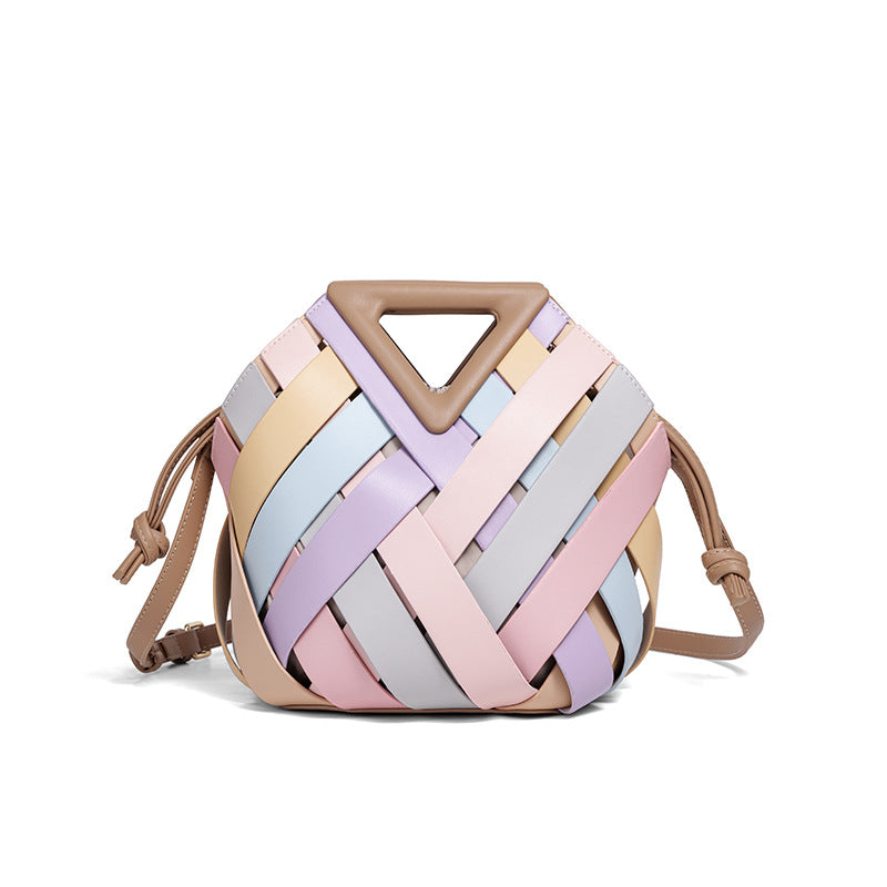 Handcrafted Woven Leather Shoulder Bag LoungeYard — product view 2