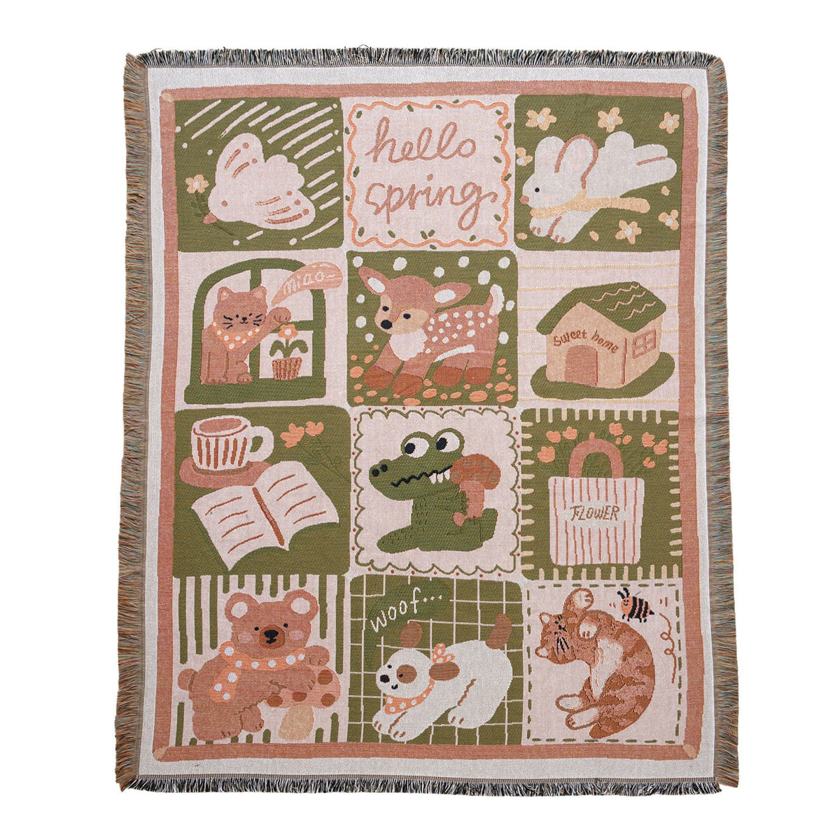 Whimsical Spring-Themed Throw Blanket — product view 3