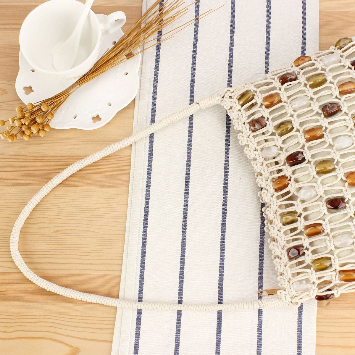 Handbag with Colorful Bead Pattern LoungeYard — product view 2