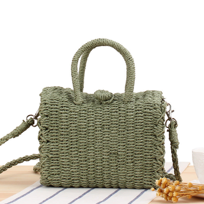 Braided shoulder bag with innovative closure LoungeYard — product view 6