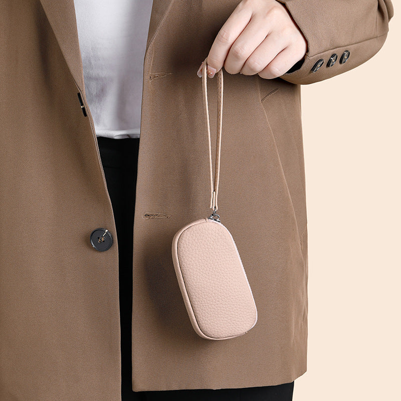 Textured Leather Travel Cosmetic Pouch — product view 2