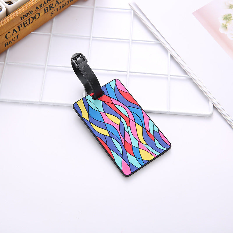 Unisex Luggage Tag in Creative Retro Pattern LoungeYard — product view 4