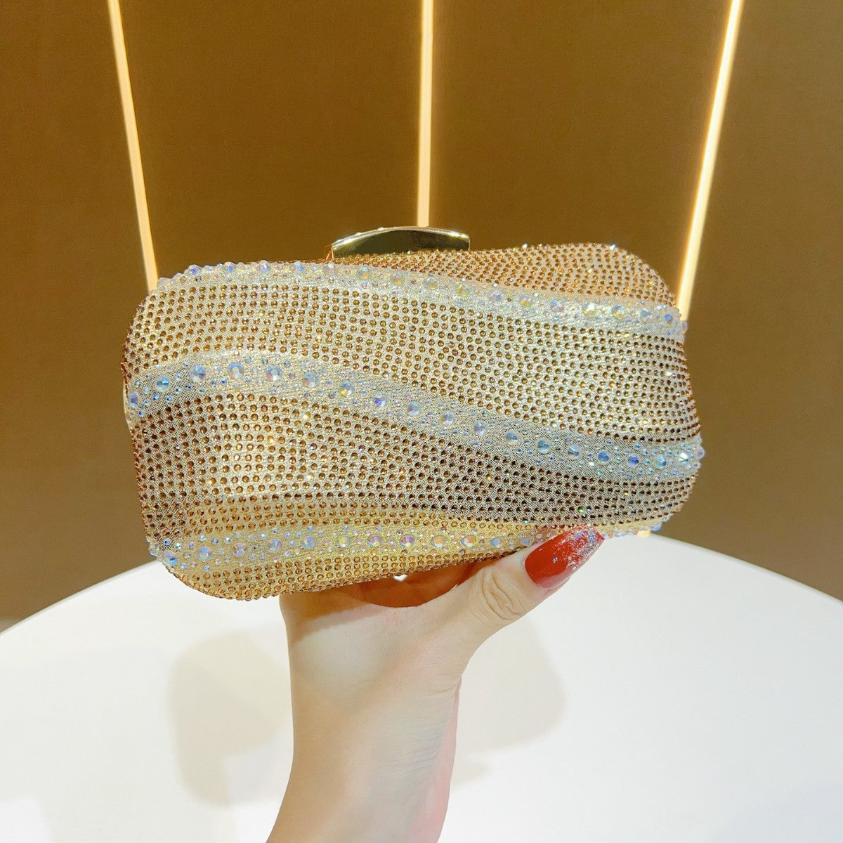 Rhinestone-Studded Clutch Purse — product view 1
