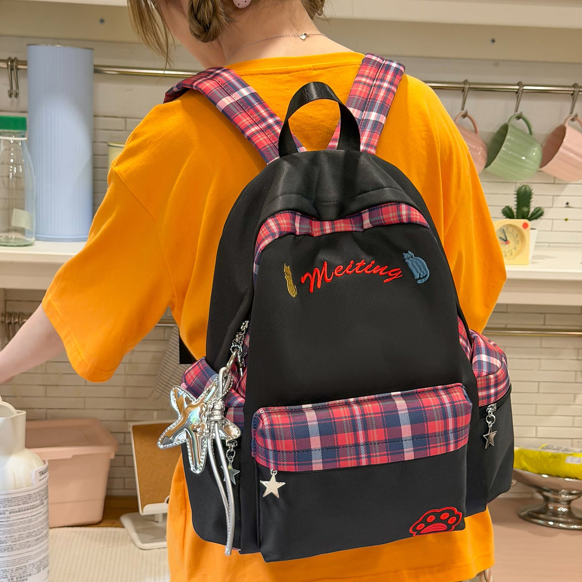 Fun Character-Embellished Casual Backpack LoungeYard — product view 3