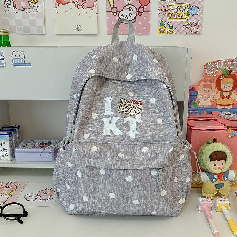 Polka Dot Graphic Print Backpack LoungeYard — product view 7