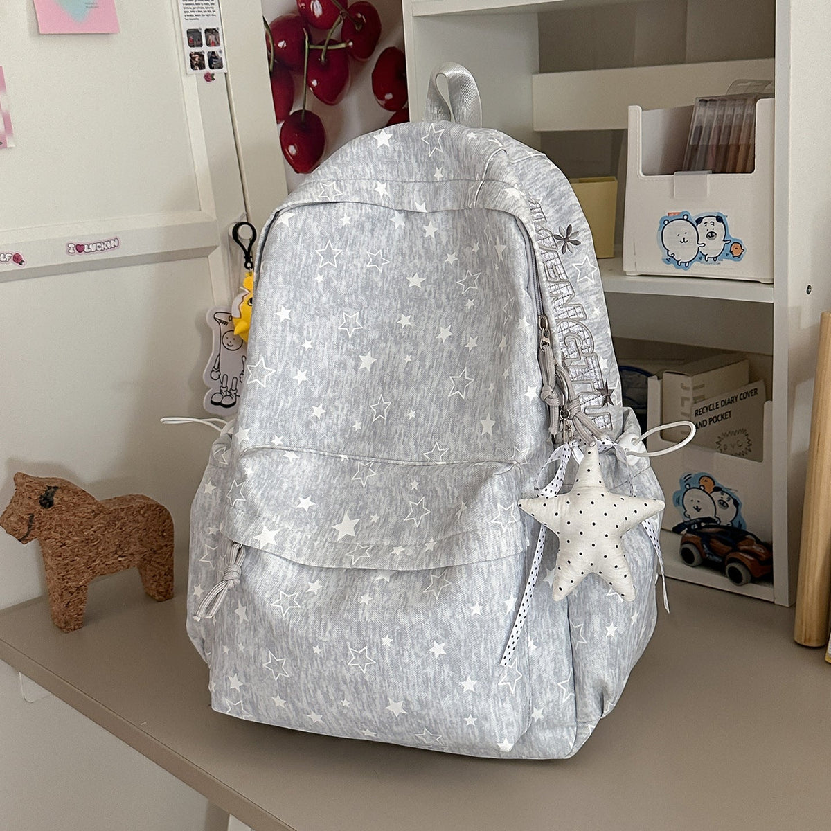 Stylish Star-Embellished Backpack LoungeYard — product view 7