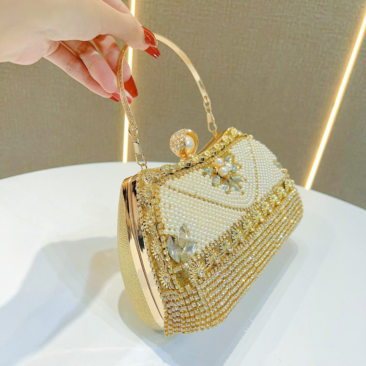 Beaded Evening Shoulder Bag — product view 2