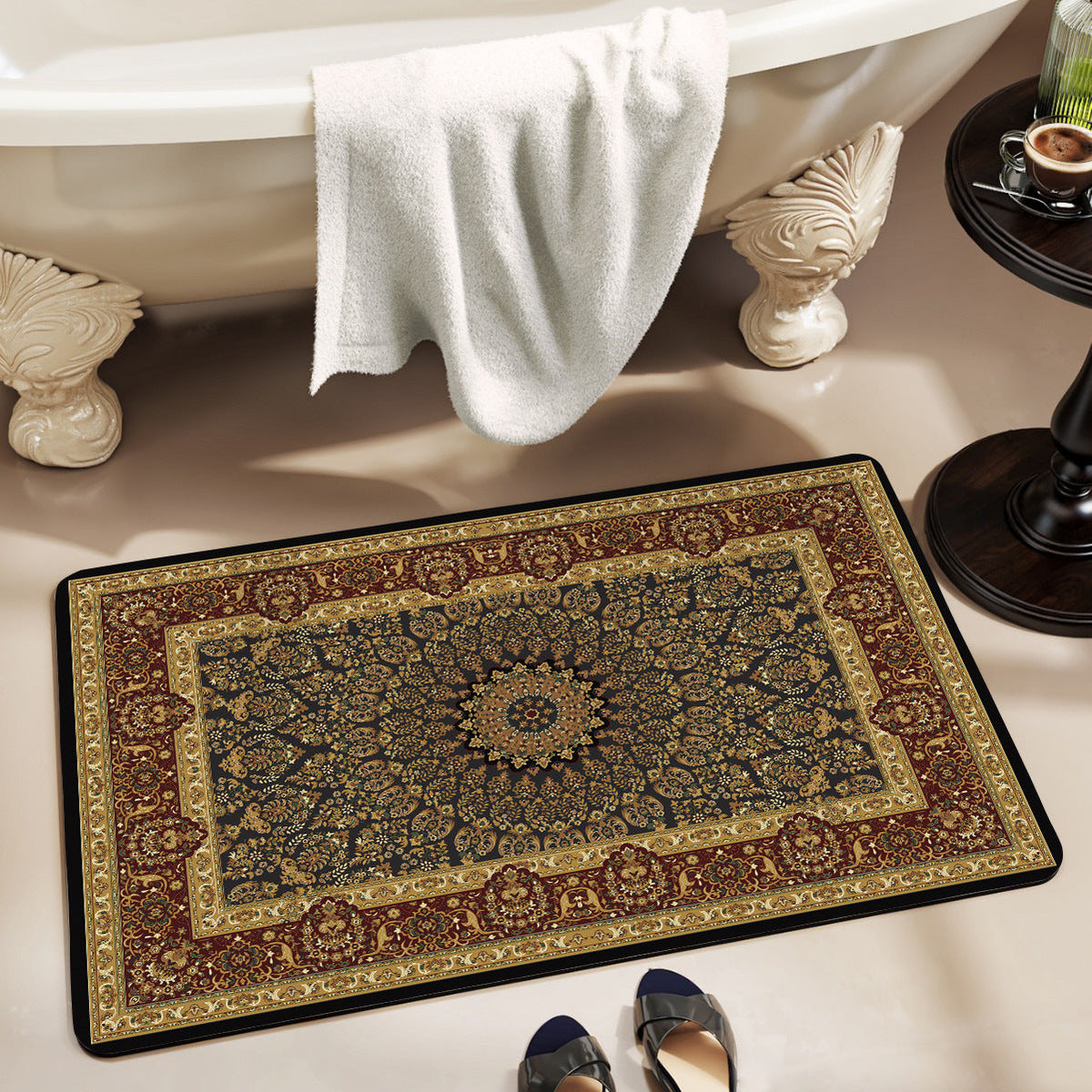 Elegant Floral Bathroom Area Mat LoungeYard — product view 6