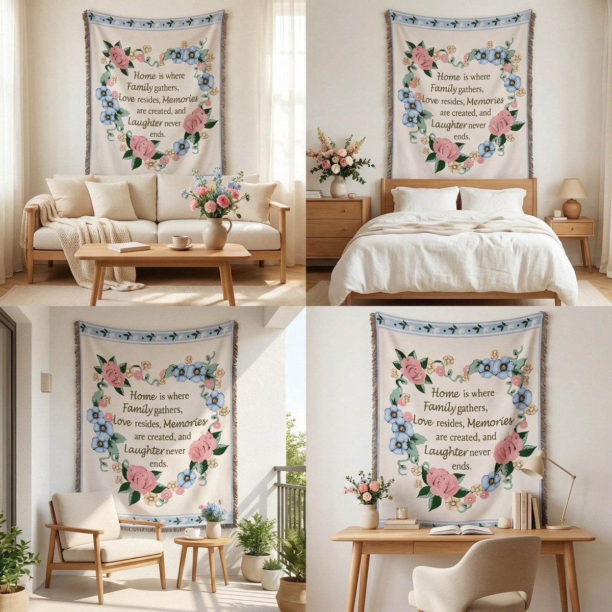 Decorative Pumpkin Pattern Tapestry Blanket — product view 4