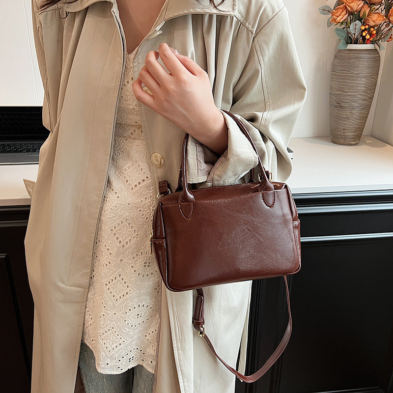 Luxurious Structured Leather Handbag LoungeYard — product view 3
