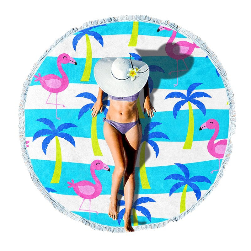 Rundstrand towel with unique sunset design LoungeYard — product view 4
