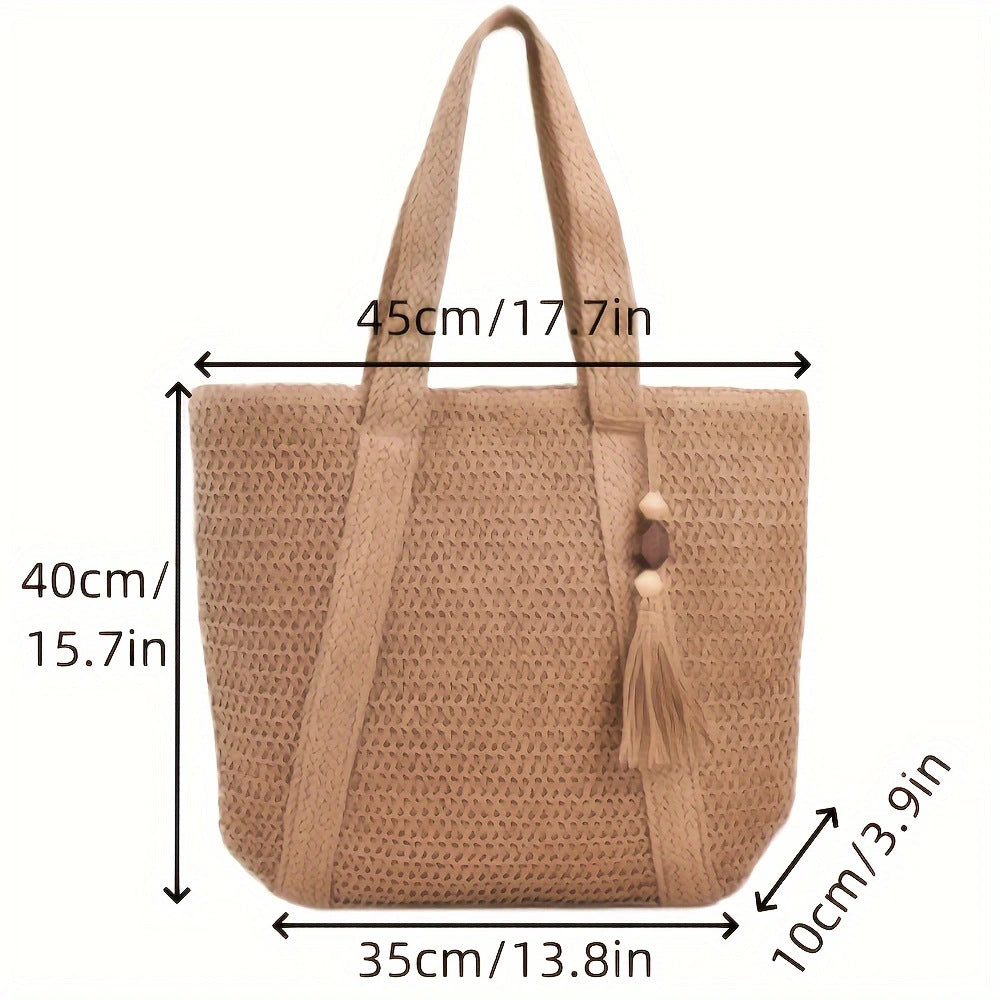Elegant and Versatile Beach Bag with Leather Handles LoungeYard — product view 6