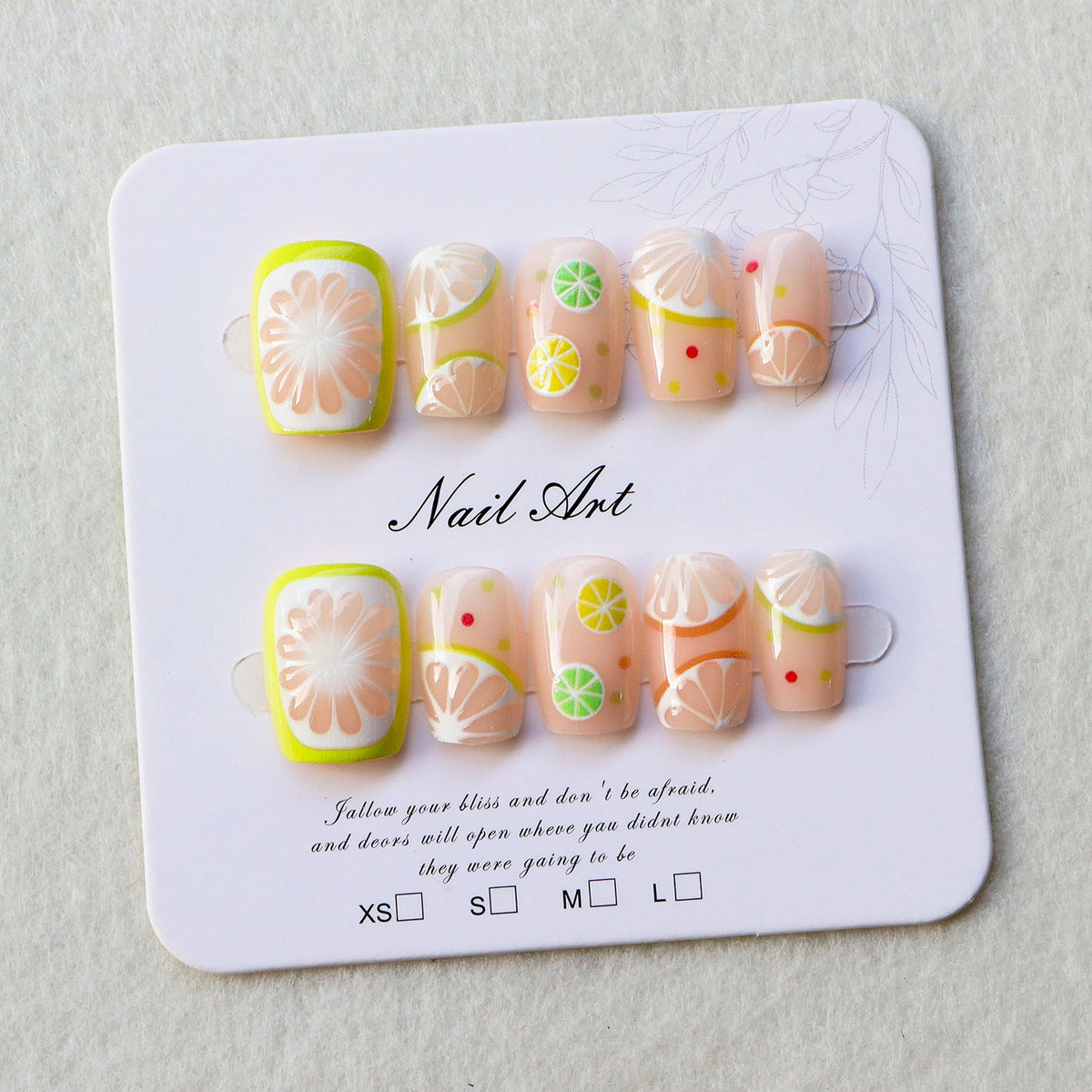 Fun Citrus-Inspired Press-On Nail Art Set — product view 4