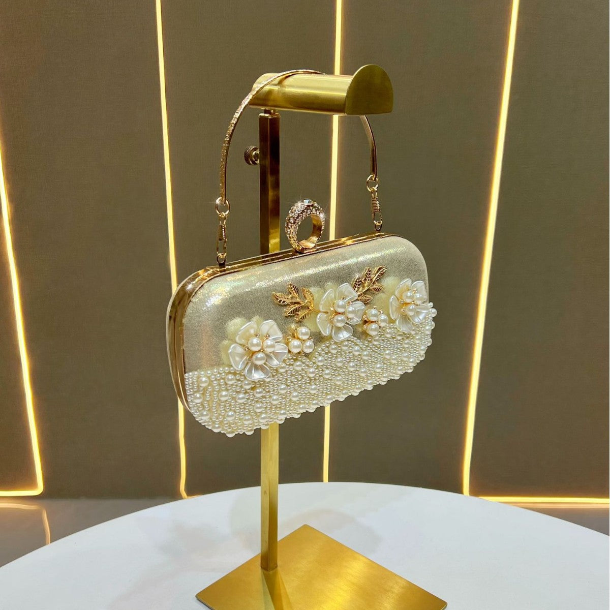 Elegant Pearl-Embellished Evening Purse — product view 2