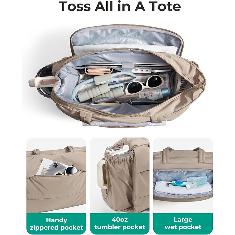 Versatile shopping bag with zip pockets LoungeYard — product view 3