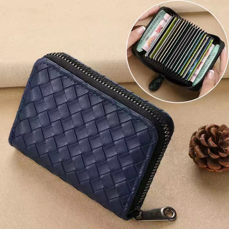 Woven Leather Zippered Wallet — product view 7