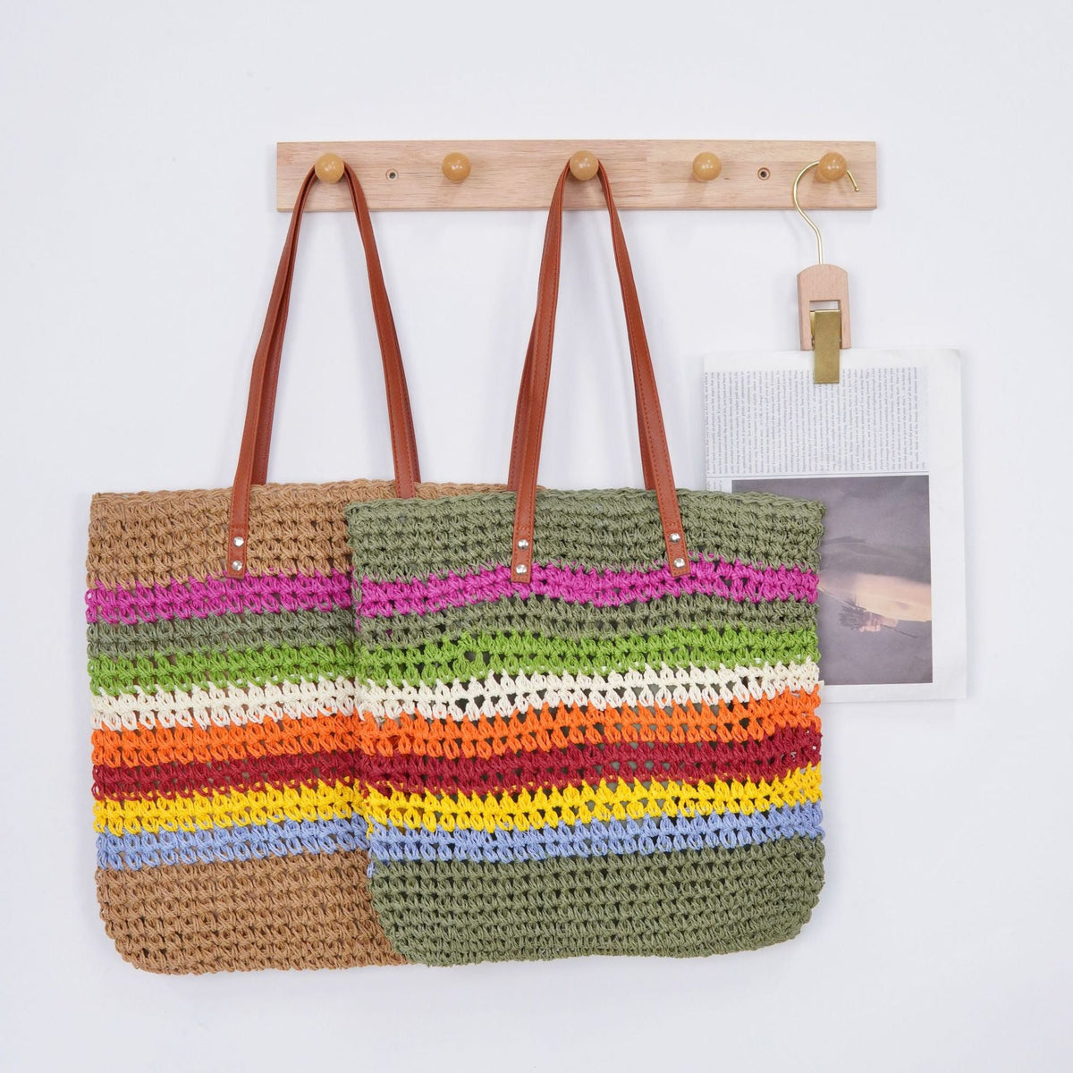 Braided tote bag with colorful gradient LoungeYard — product view 3