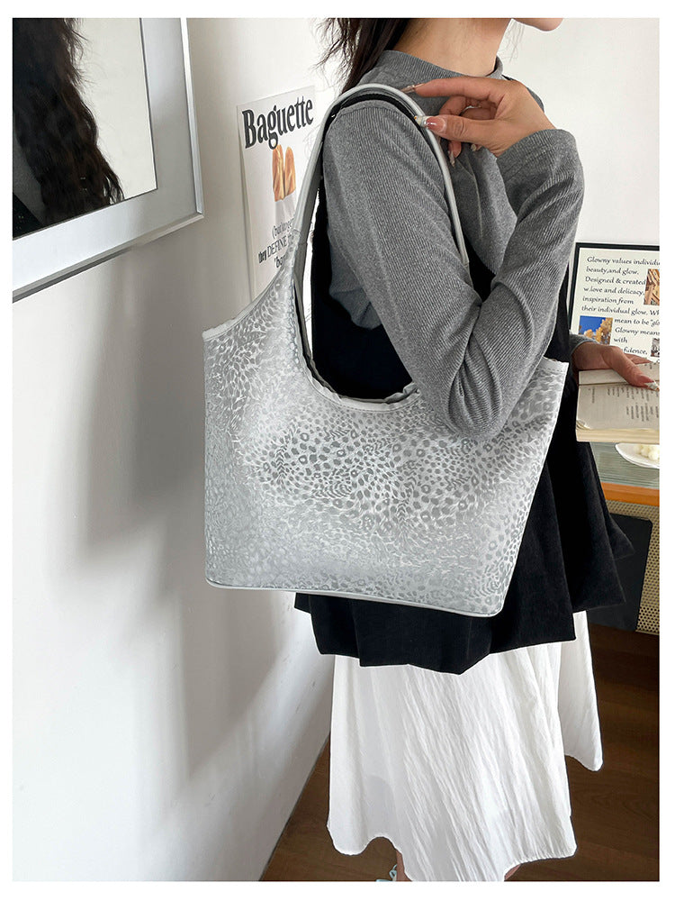 Spacious Leopard Print Shoulder Tote — product view 3