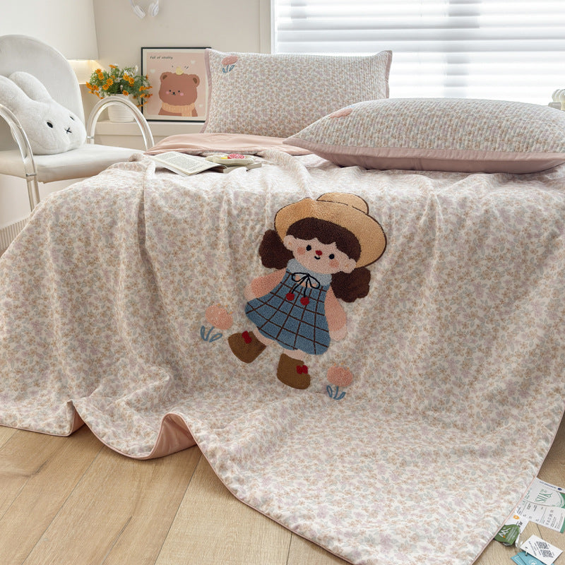 Women Cozy Bedspread with Playful Penguin Design LoungeYard — product view 3