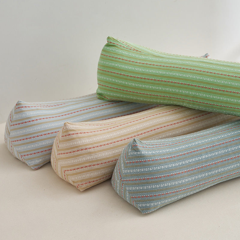 Ergonomic neck roll with stylish striped pattern LoungeYard — product view 1