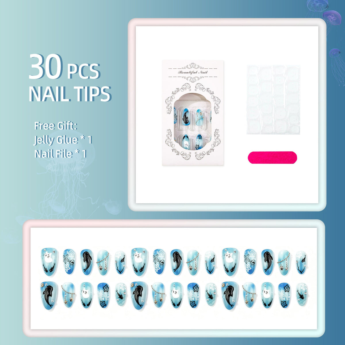 Ocean-Inspired Artistic Press-On Nail Collection — product view 4