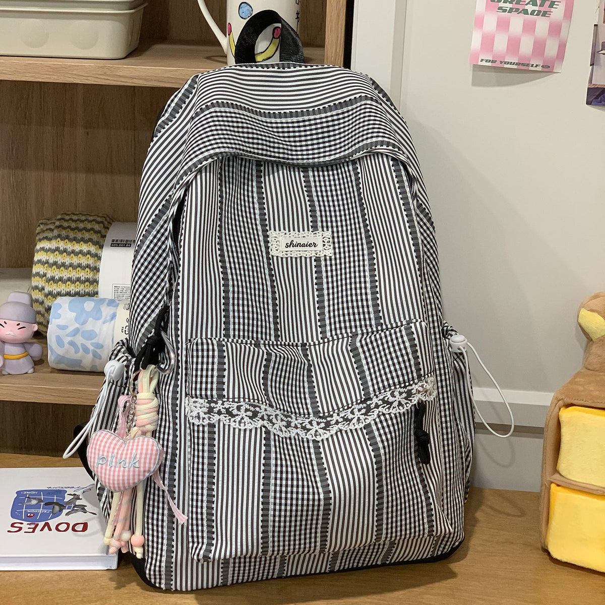 Cute Striped Backpack LoungeYard — product view 7