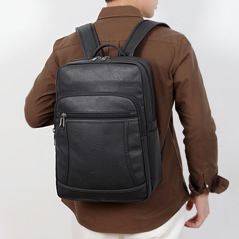Elegant Backpack Made of Faux Leather with Multiple Compartments LoungeYard — product view 3