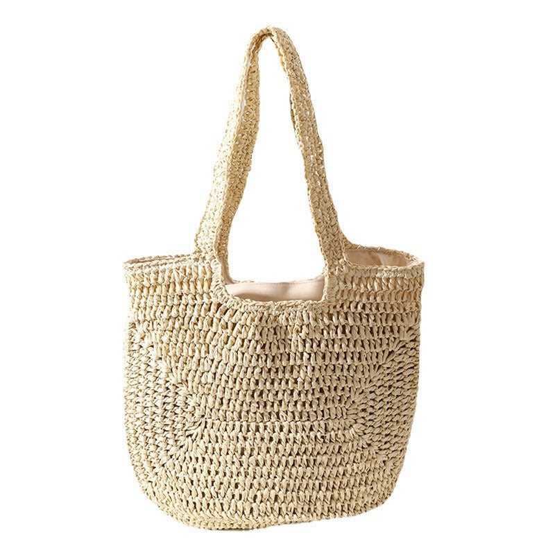 Handmade straw bag with comfortable inner bag LoungeYard — product view 5