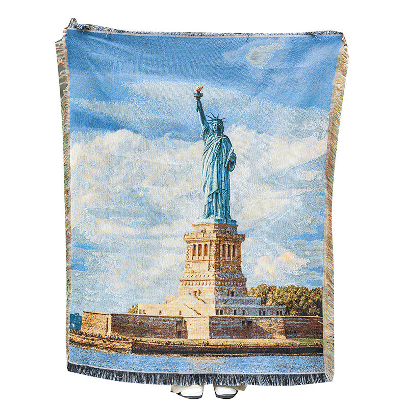 Scenic Statue of Liberty Throw Blanket — product view 2