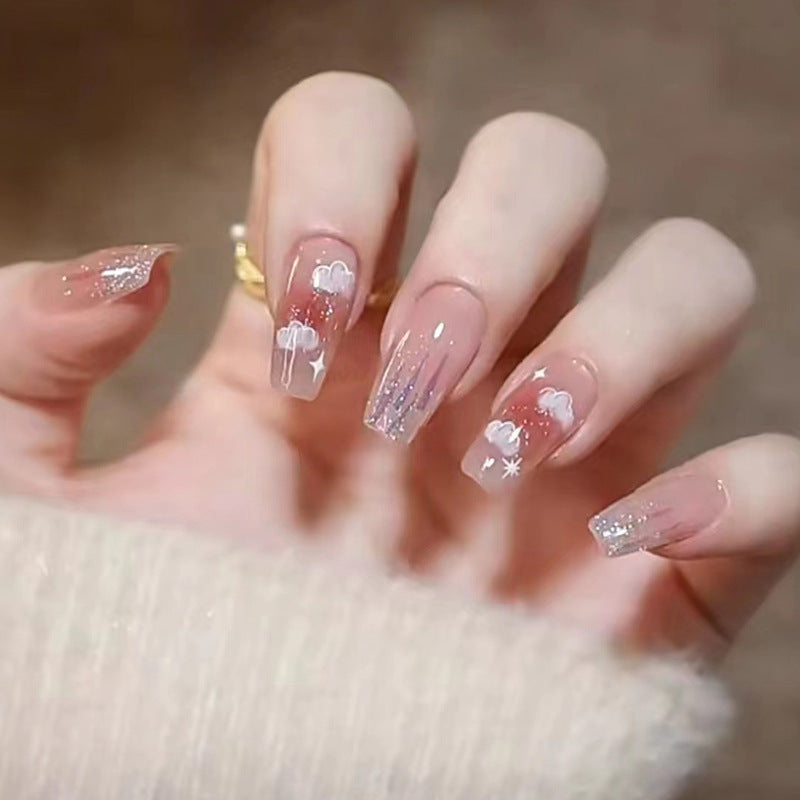 Cloud Print Acrylic Nail Extensions — product view 1