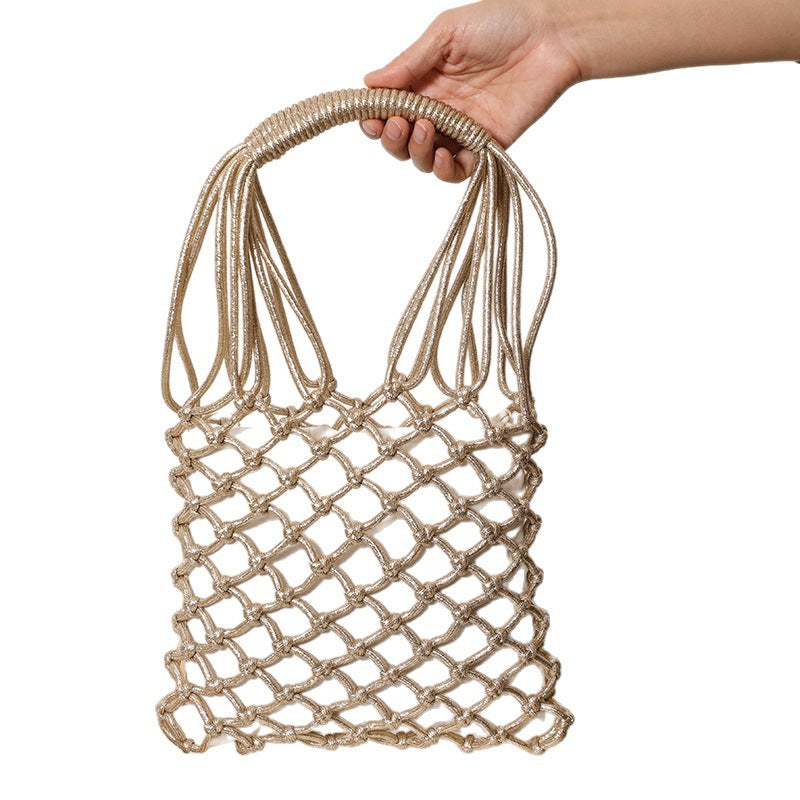 Elegant mesh tote bag with sturdy handles LoungeYard — product view 5