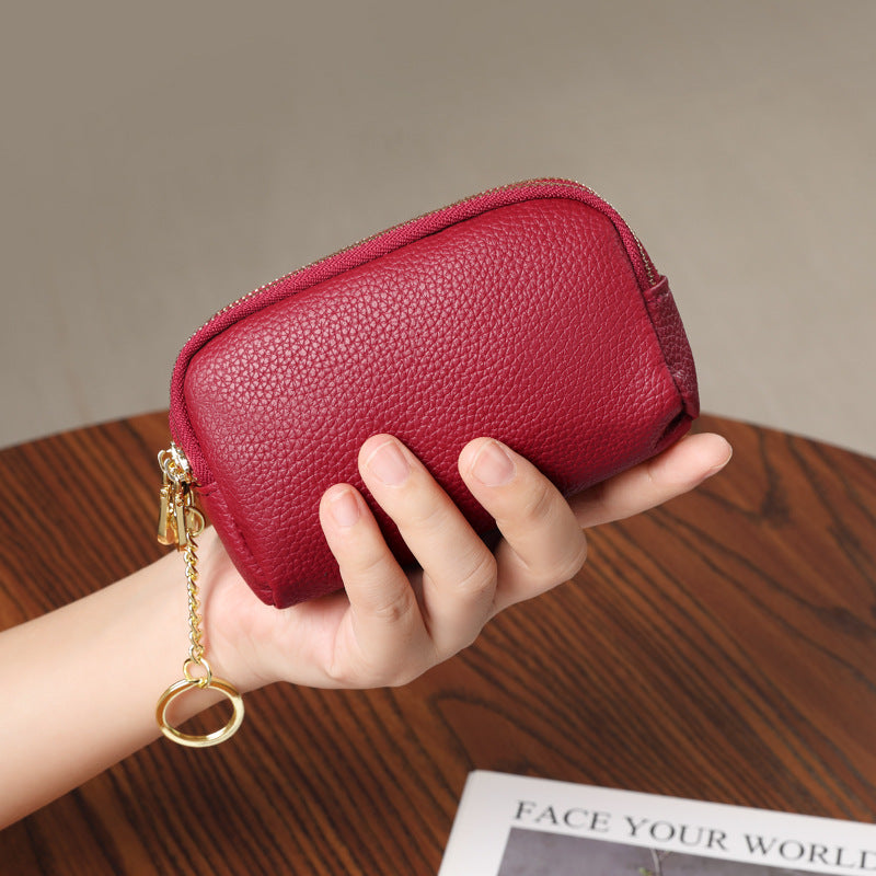Compact Textured Leather Coin Purse — product view 3