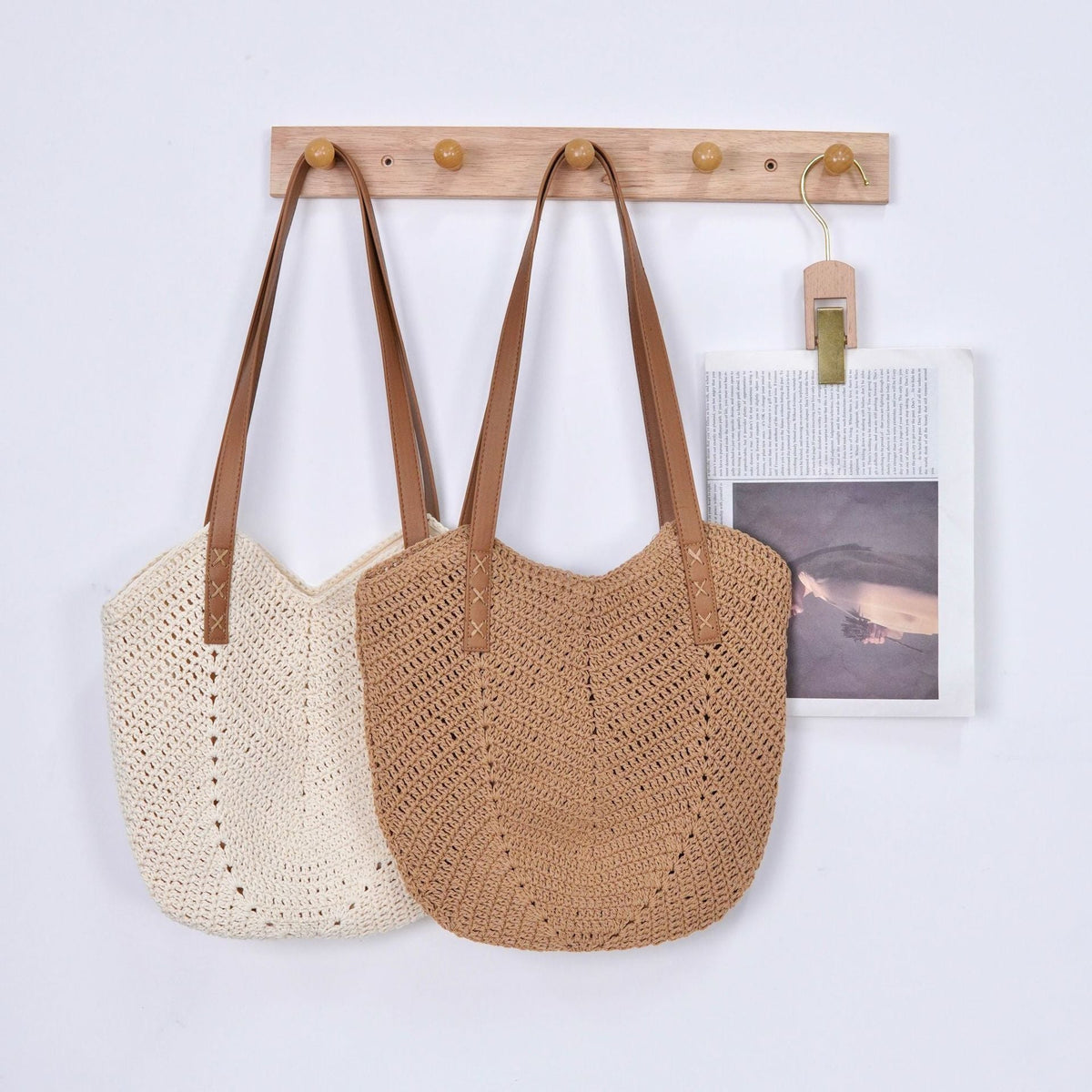 Hand-crocheted shoulder bag with reinforced straps LoungeYard — product view 3